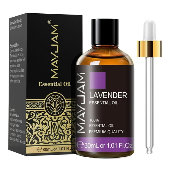 MAYJAM 30ML Lavender Essential Oil for Aromatherapy & Diffuser Massage Skin Care Soap Candle Making DIY Perfume Healthy Care