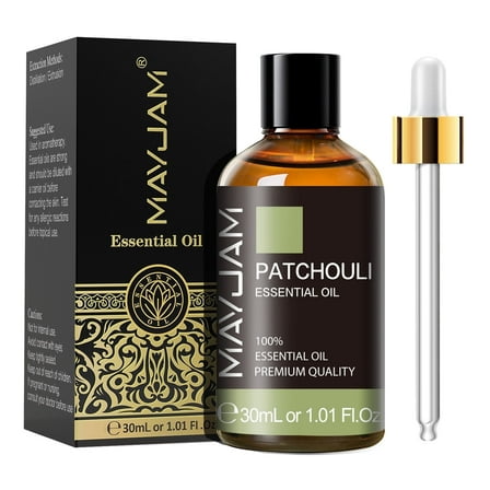 MAYJAM 30ML Patchouli Essential Oils for Skin Care, Massage, Yoga, Bath, Aromatherapy Diffuser, Perfume & Candle Making