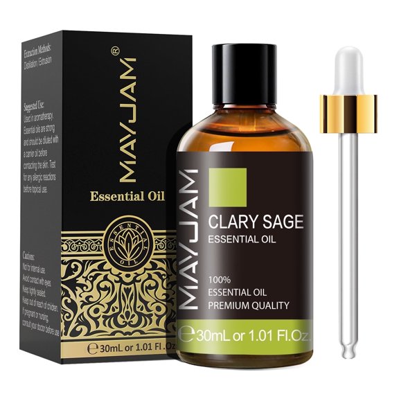 MAYJAM 30mL Clary Sage Essential Oil - Pure Therapeutic Grade Sage Oil Perfect for Skin, Diffuser, Hair Growth & Aromatherapy