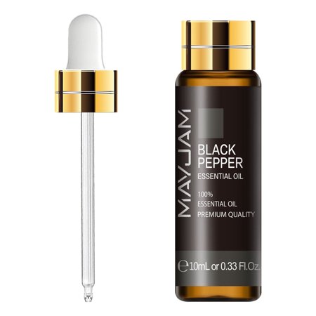 MAYJAM Black Pepper Essential Oil, Premium Grade, Pure and Natural, for Aromatherapy, Massage, Topical & Household Uses, 0.33fl oz