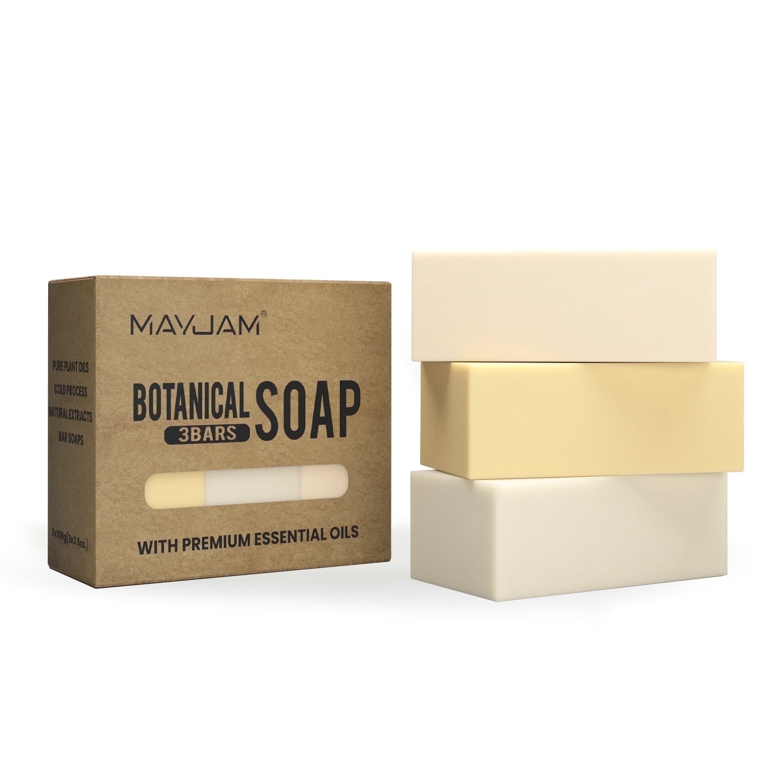 Mayjam MAYJAM Vitamin E Infused Essential Oil Soap Bar, Botanical Scent, 3.5 ...