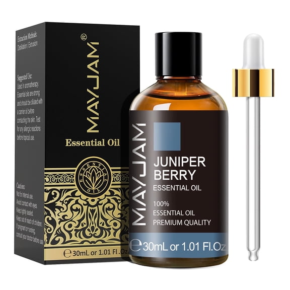 MAYJAM Essential Oils, Juniper Berry Oil, Restoring Aromatherapy Scent, Steam Distilled, 100% Pure, Vegan, Child Resistant Cap, 1-Ounce