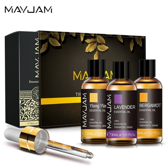 MAYJAM Essential Oils Set, Aromatherapy Oils Gift Set-3 Pack,30ML(Lavender, Bergamot, Ylang), Suit for Diffusers, Candle Making Scents, Fragrance