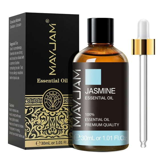 MAYJAM Jasmine Essential Oil for Diffuser, Natural Aromatherapy Oil for Hair & Skin Care, Body Massage, DIY Perfume 30mL