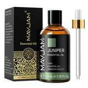 MAYJAM Natural Juniper Essential Oil for Hair Care, Home Diffusers, Skin, Aromatherapy, Massage and Stress 3.38 Fl Oz