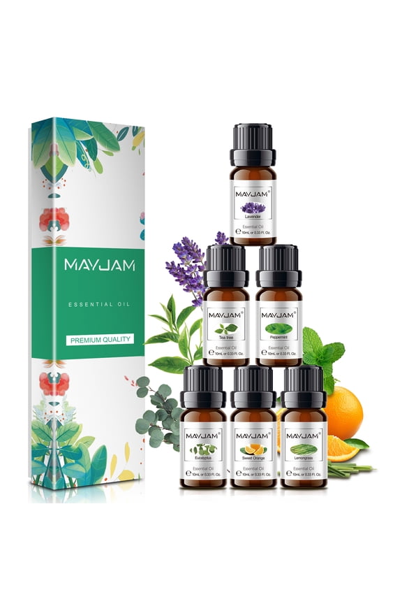 6Pcs Pure Essential Oils Set for Candle Making, Diffuser Oil for Home Care, Soap Making, Fragrance, Humidifiers (10Ml)