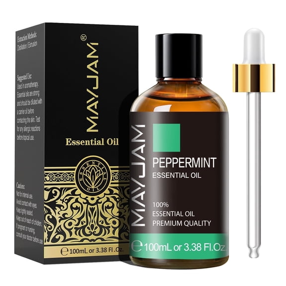 MAYJAM 3.38 Fl Oz Peppermint Essential Oil for Diffusers, Candle Making Scents, Fragrance,Humidifiers