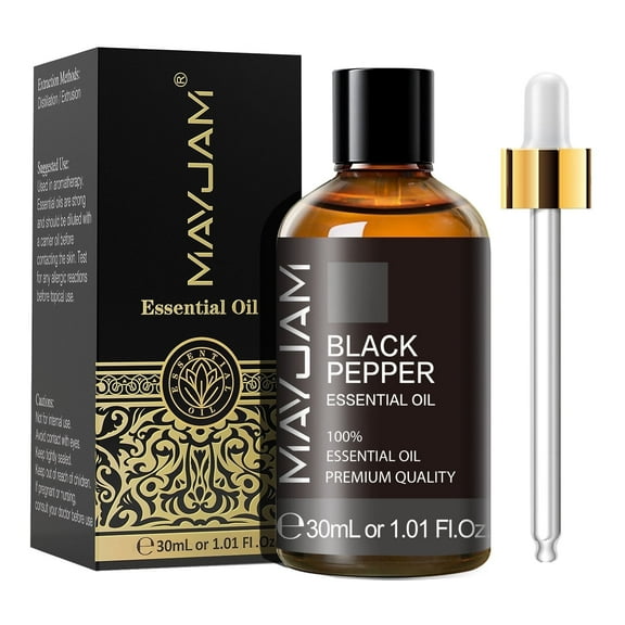 MAYJAM Pure Black Pepper Essential Oil, 30ML, Premium Grade, for use with Oil Diffusers, Potpourri, and Aromatherapy