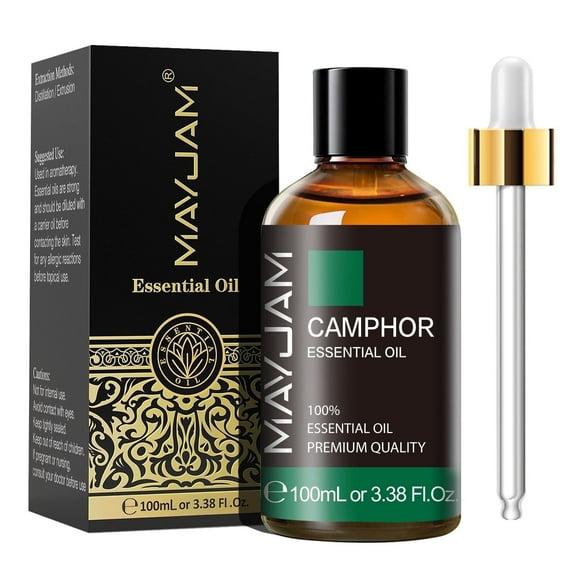 MAYJAM 100ML Camphor Essential Oil for Diffuser, Premium Grade Essential Oils for Skin, Aromatherapy, Soap And Candle Making