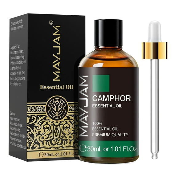MAYJAM 30ml Camphor Essential Oils, Natural Camphor Oil for Diffuser, Face, Skin Care, Aromatherapy, Hair Care, Scalp and Body Massage