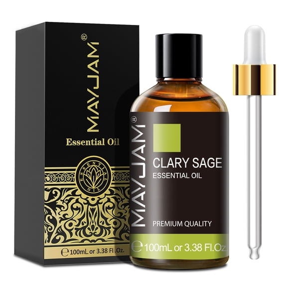 MAYJAM Clary Sage Essential Oil for Diffusers, Skin, Hair, Aromatherapy, Soap Making, Humidifier, Home (3.38 Fl Oz)