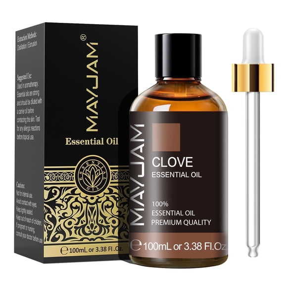 MAYJAM Clove Bud Essential Oil, Clove Oil Ideal for Oral Care, Hair, Diffuser, DIY Soap Making Scents, 100ml