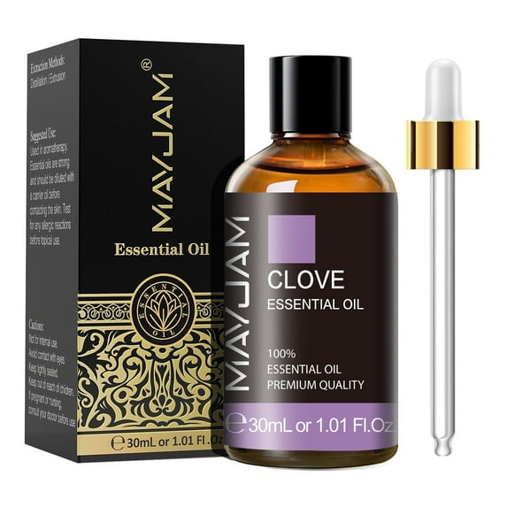 MAYJAM Pure Clove Essential Oil for Teeth and Gums,Tooth Aches,Hair, Skin, Diffuser - 30ml