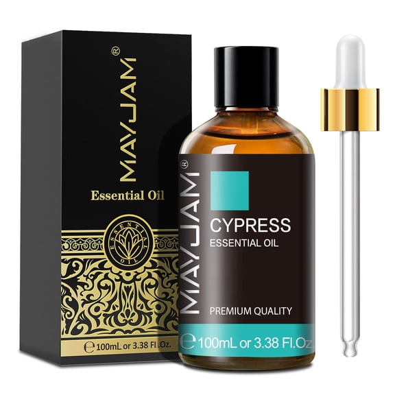 MAYJAM Cypress Essential Oil, 100 mL Crisp Evergreen‑Woody Aromatherapy Oil for Diffusers, Candle Making, Massage DIY Craft