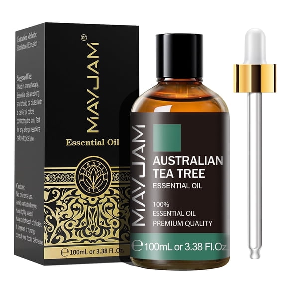 MAYJAM Pure Essential Oil, Australian Tea Tree, 100ML, Therapeutic Grade, for use with Oil Diffusers, Potpourri, and Wicking Fragrance Diffusers