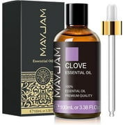 MAYJAM 100% Pure Clove Essential Oil for Oral Care, Hair, Diffuser, Soap Making - Clove Oil for Teeth 3.38 Fl Oz