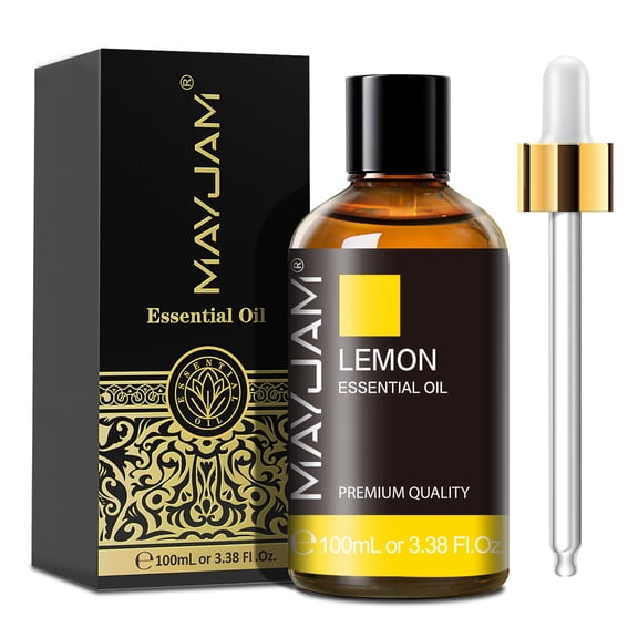 MAYJAM 100ML Lemon Essential Oil, 100% Pure Aromatherapy Oil for Diffuser Humidifier, Fragrance, DIY Candle Soap Making