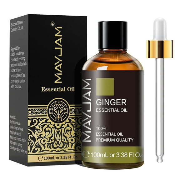MAYJAM Pure Ginger Essential Oil,100ML, Therapeutic Grade, for use with Oil Diffusers, Potpourri, and Wicking Fragrance Diffusers