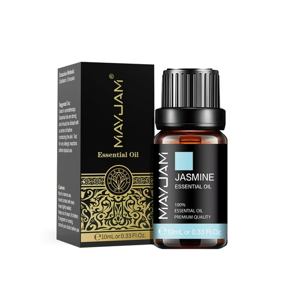 MAYJAM Pure Jasmine Essential Oil,10ML, Therapeutic Grade, for use with Oil Diffusers, Potpourri, and Wicking Fragrance Diffusers