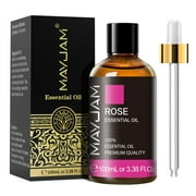 MAYJAM Rose Essential Oil, 100mL Pure Rose Oil for Diffusers, Home Care, Candle Making Scents, Fragrance, Aromatherapy, Perfume