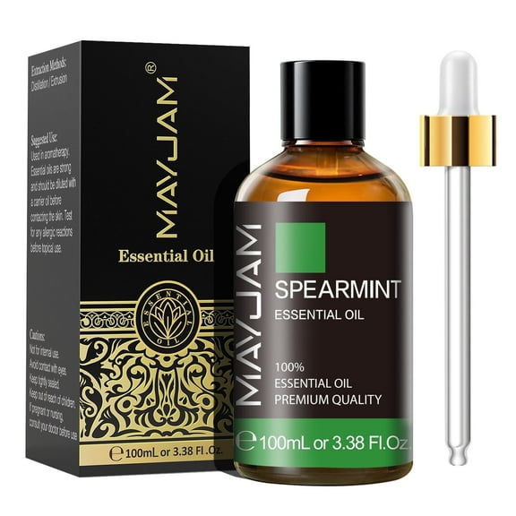 MAYJAM Pure Spearmint Essential Oil,100ML, Therapeutic Grade, for use with Oil Diffusers, Potpourri, and Wicking Fragrance Diffusers