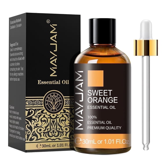 MAYJAM 30ML Sweet Orange Essential Oil for Candles, 100% Pure And Natural Orange Oil Essential Oils for Diffuser, Aromatherapy, Soap Making And Perfume