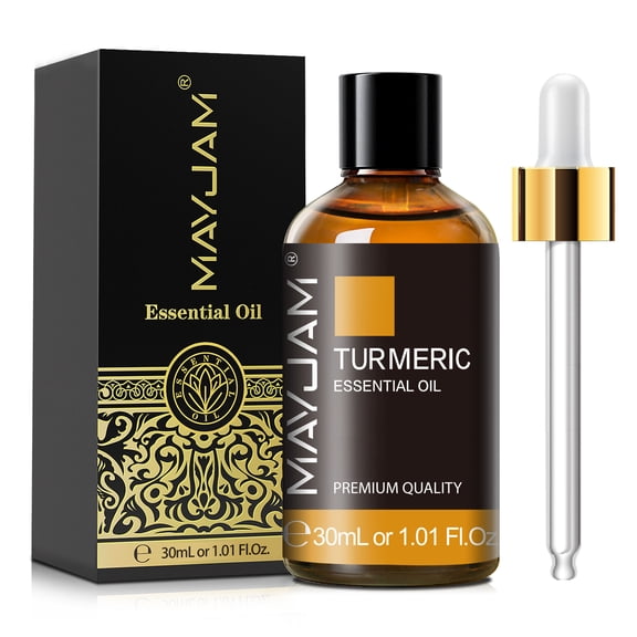MAYJAM Turmeric Essential Oil 1.01 FL Oz, Undiluted Aromatherapy Oil for Diffuser, Skin Care, Body Massage