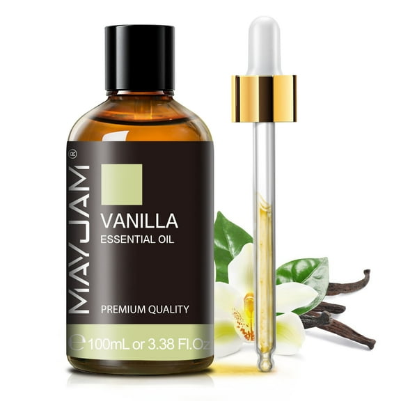 MAYJAM 3.38 Fl Oz Vanilla Essential Oil for Hair, Skin, Diffuser, Aromatherapy, DIY Candle Making Scent
