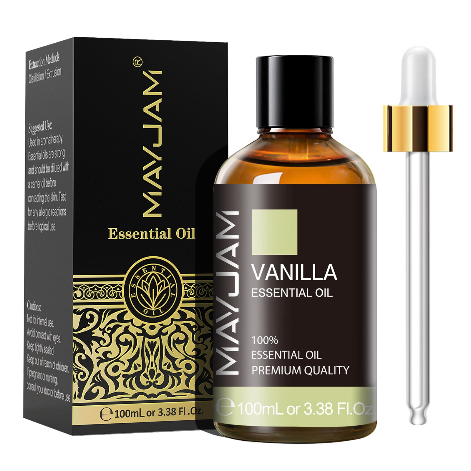Vanilla Essential Oil 3.38 oz, 100% Pure Vanilla Aromatherapy Oil for  Diffuser, Perfumes, Massage, Soap Making