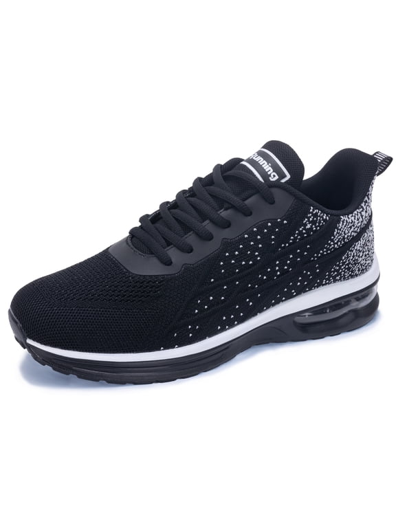Men's Running Shoes - Lightweight Flyknit Breathable Upper with Cushioned Cotton Insole, Shock-Absorbing Outsole for Running, Gym & Daily Wear