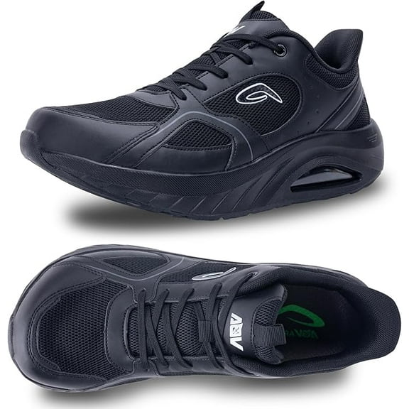 MAYKX Mens Wide Toe Box Walking Shoes Arch Support Orthotic Slip On Tennis Shoes Running Sneakers for Plantar Fasciitis Relief