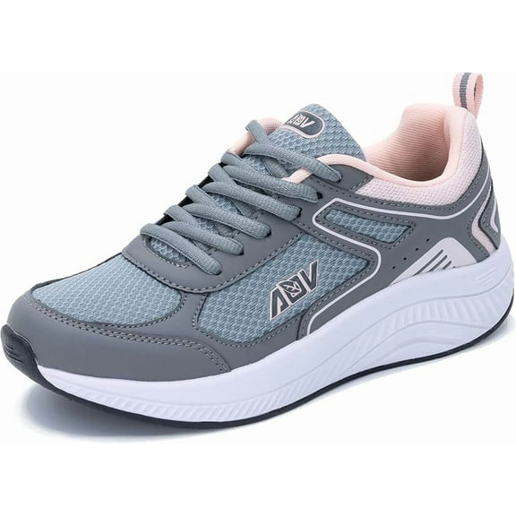 MAYKX Women’s Wide Toe Box Arch Support Walking Shoes –Orthotic with Removable Insoles for Plantar Fasciitis & Long Standing