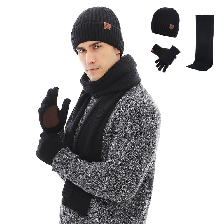 MAYLISACC Unisex Hat Glove Scarf Set Winter Beanie Hat Long  display picture 3