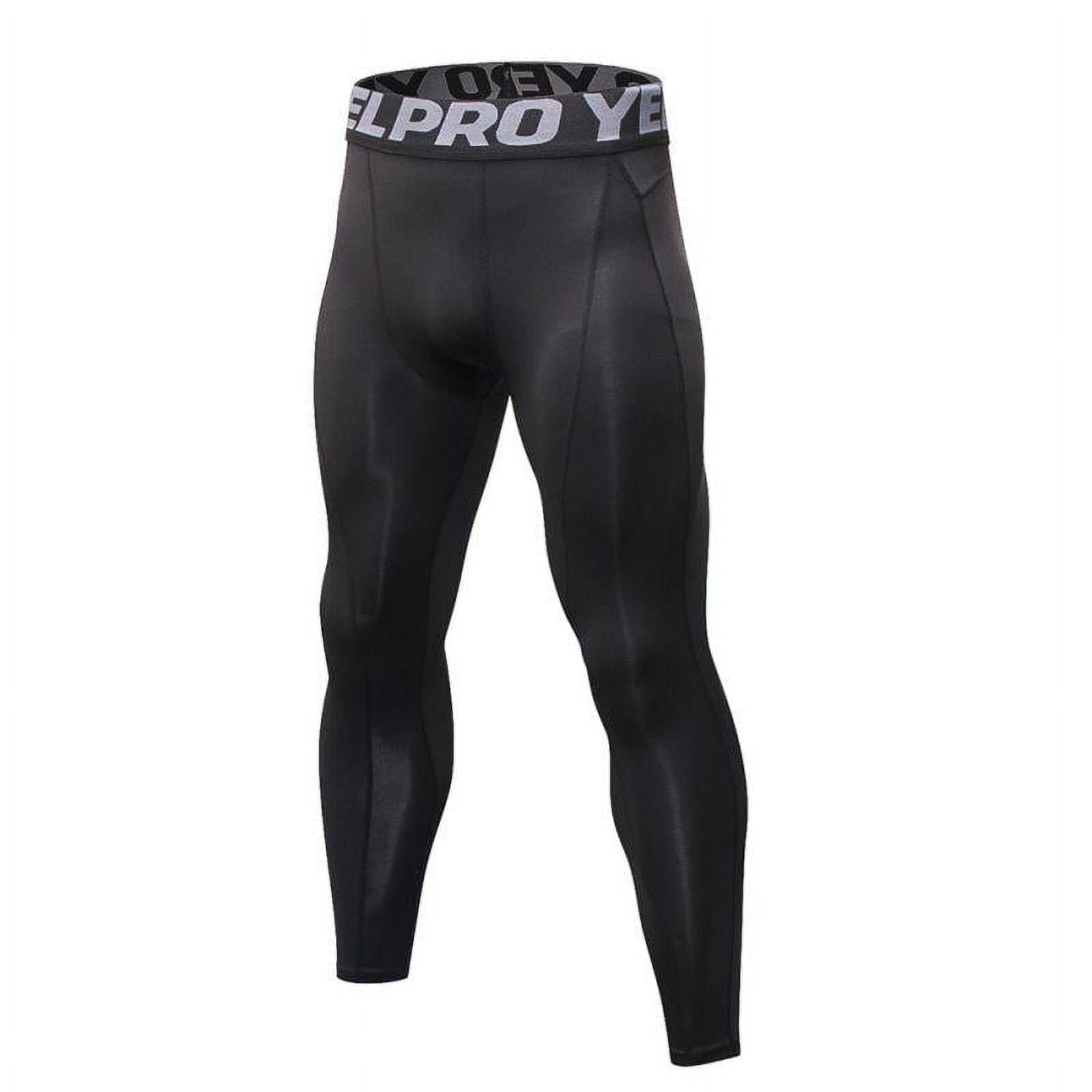 MAYNOS Boys Leggings Quick Dry Youth Man Compression Pants Sports Tights Basketball Base Layer (Black)