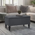 thumbnail image 1 of MAYPEX 29'' Indoor Ottoman Rectangular Storage Ottoman Coffee Table Seat Smooth Hinge Lid Storage Bench for Living Room, Bedroom, Office, Grey, 1 of 13