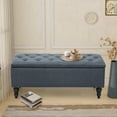thumbnail image 1 of MAYPEX 38'' Indoor Ottoman Rectangular Storage Ottoman Flip Top Coffee Table Seat Smooth Hinge Lid Storage Bench for Living Room, Bedroom, Office, Denim Blue, 1 of 12