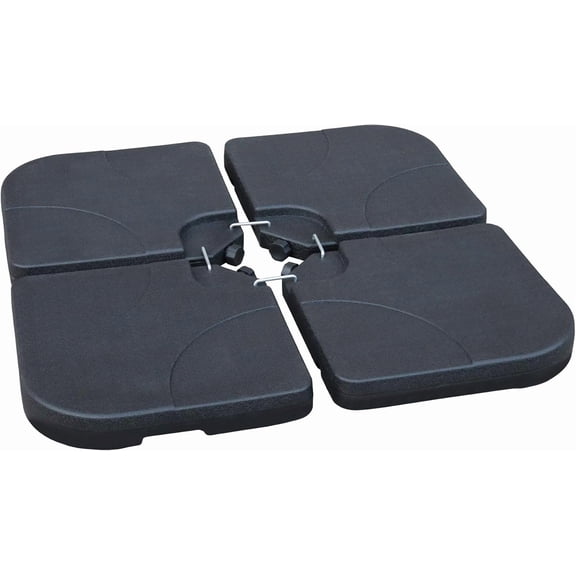 MAYPEX Patio Umbrella Base Outdoor 4PCS Square Water Sand Filled Umbrella Base for Offset Cantilever Umbrella Market Umbrella Base Stand for Most of Cross Tiles Black