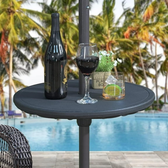MAYPEX Table Top Umbrella Table Top Outdoor Adjustable Umbrella Table, Fits 1.45'' (38mm) Pole, Black