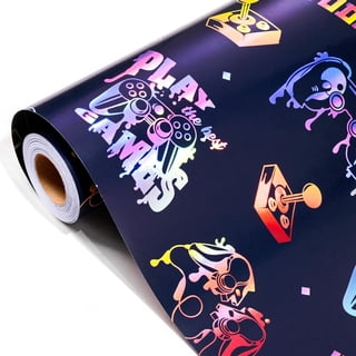 MAYPLUSS Gaming Birthday Wrapping Paper Roll, Holographic Gift Wrap Paper for Kids Boys Men Birthday