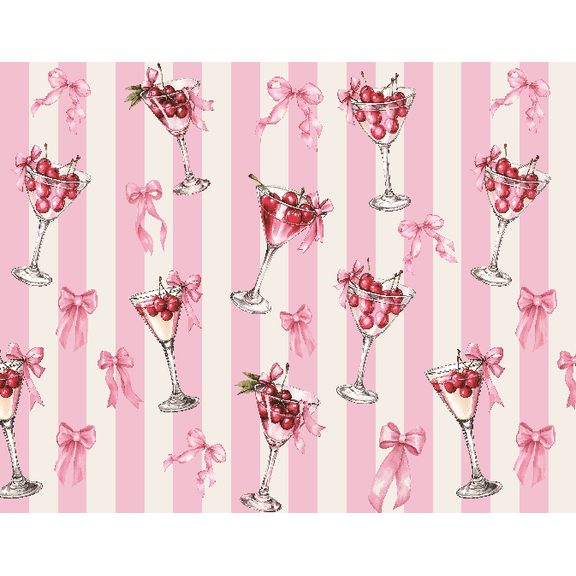 MAYPLUSS Pink Pow Cherry Wrapping Paper
