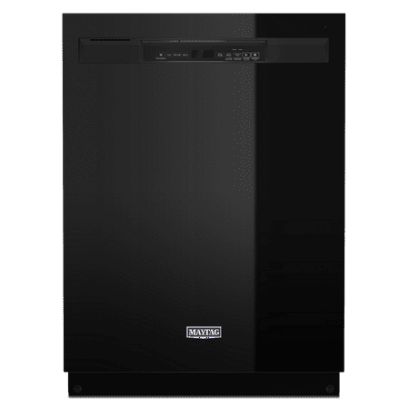 Maytag - 24" Front Control Built-In Dishwasher with Stainless Steel Tub, Dual Power Filtration, 50 dBA - Black