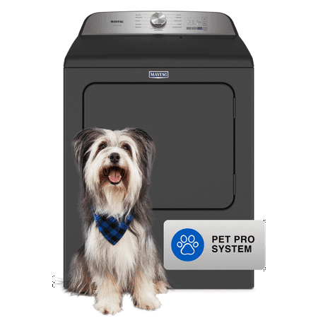 Maytag - 7.0 Cu. Ft. Electric Dryer with Steam and Pet Pro System - Volcano Black