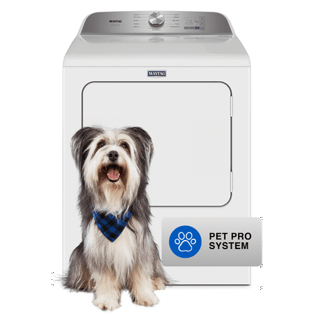 Maytag - 7.0 Cu. Ft. Electric Dryer with Steam and Pet Pro System - White