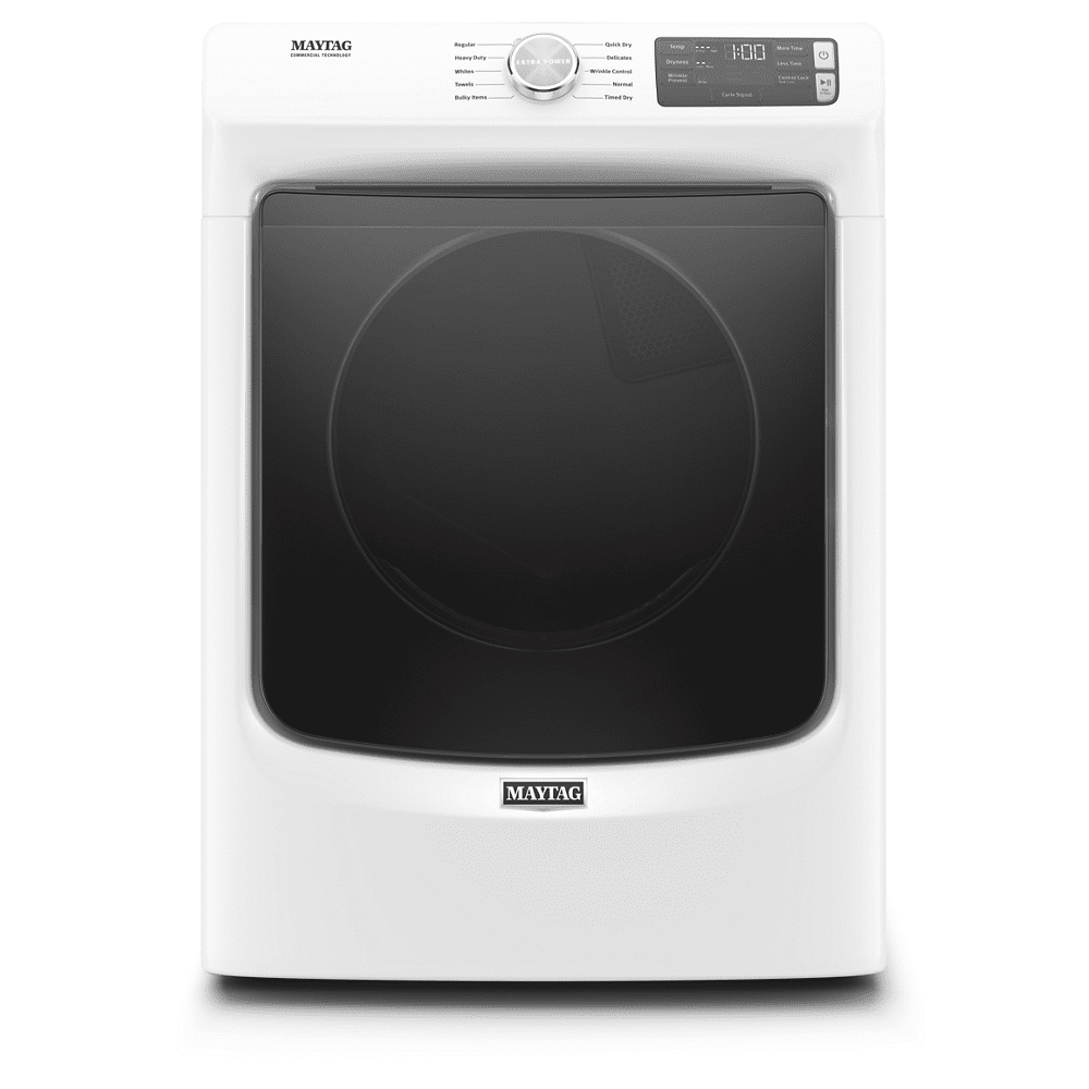 Maytag 7.3 Cu. Ft. White Front Load Gas Dryer with Moisture Sensing