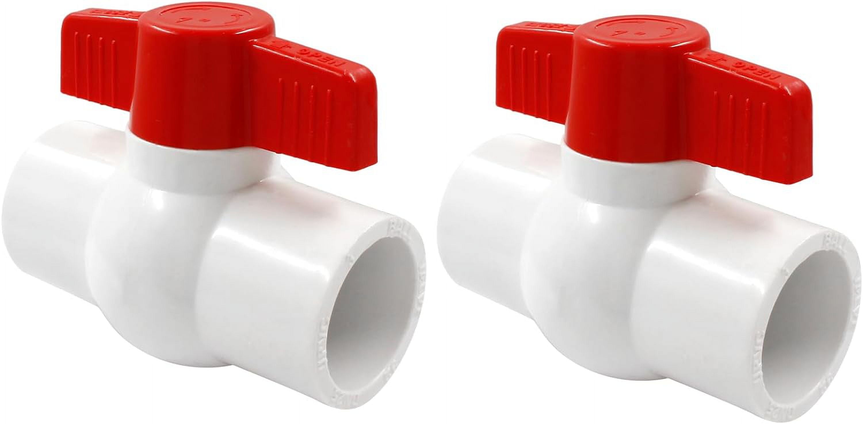 MAYUJIAASE 2 PCS 1 inch PVC Ball Valve Slip Compact THandle Water ShutOff Valves Ideal for