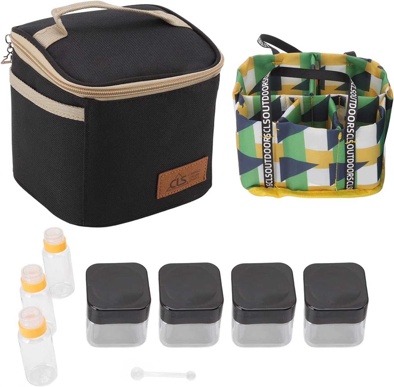 MAYUJIAASE Travel Spice Kit, Camping Spice Containers, Portable Seasoning 7 Boxes for Home