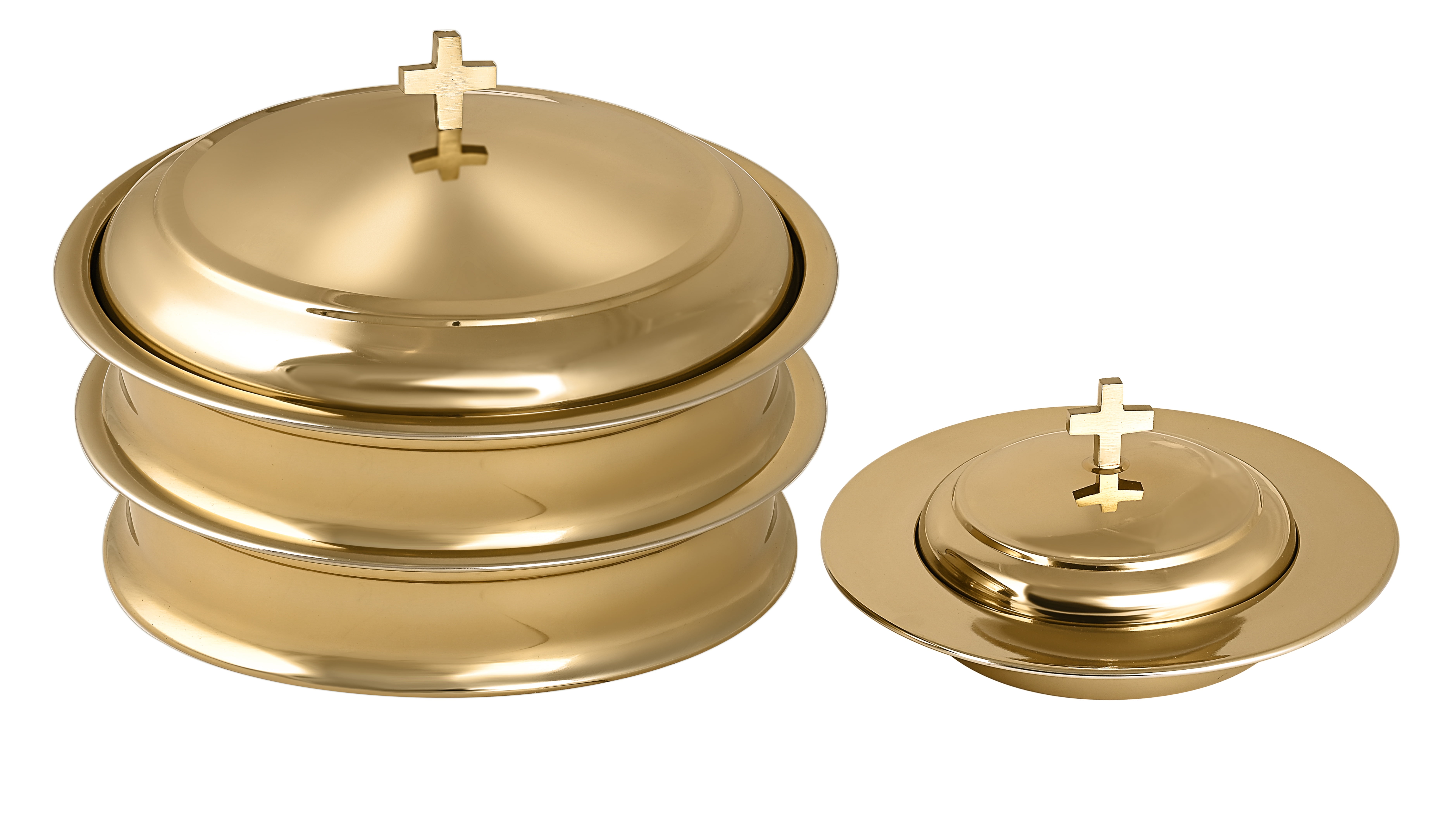 Communion Ware Holy Wine Serving Tray with a Lid - Stainless Steel (Mirror Finish