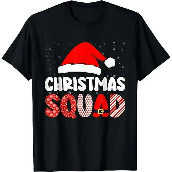 MAYZERO Black T shirt Christmas Squad Family Group Matching Christmas Party Pajama T-Shirt 99664