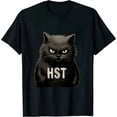 thumbnail image 1 of MAYZERO Black T shirt Funny Black Cat Hiss Off Meow Cat T-Shirt 2280, 1 of 3