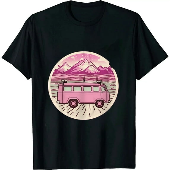 MAYZERO Black T shirt Funny Graphic Shirts for Women Road Trip Printed Summer T-Shirts Nature Novelty Loose Vacation Short Sleeve Tops 2011